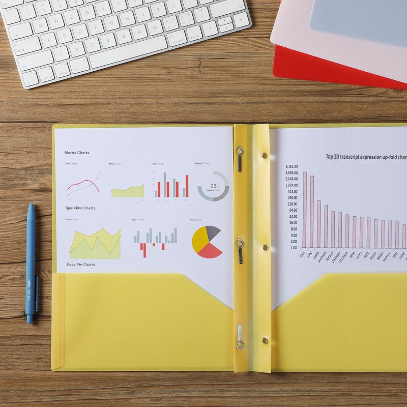 Mr. Pen- Folders with Pockets and Prong with Fasteners, 2 Pocket Folder, Vintage Brown File folders for Office use, 3 Prong folders - Image 5